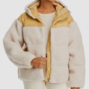 Rag & Bone Women's Ivory Joelle Faux Shearling Hooded Down Puffer Jacket XXS